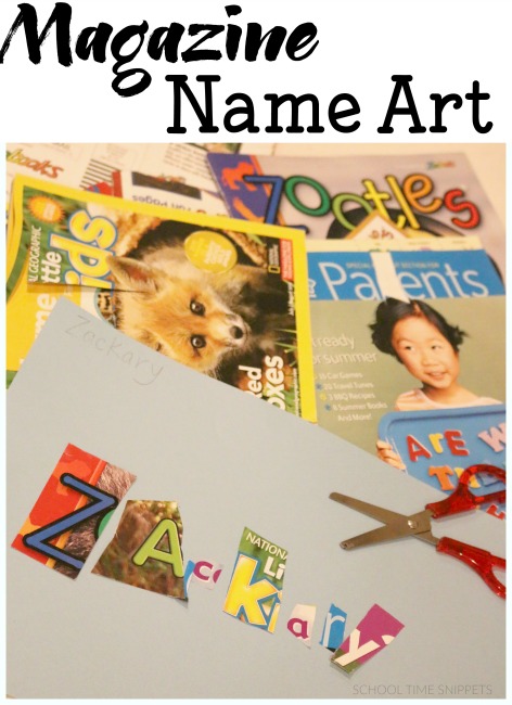 Name Art Collage {& Great Way to Recycle Magazines!}